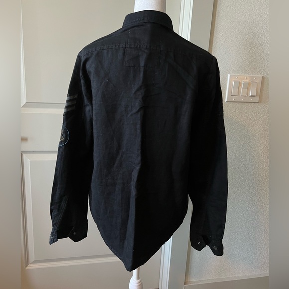 Zadig & Voltaire military style  Black Button Down Shirt - Picture 10 of 13